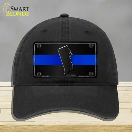 Rhode Island Thin Blue Line Novelty License Plate Hat Unconstructed Cotton / Black