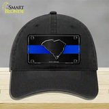 South Carolina Thin Blue Line Novelty License Plate Hat Unconstructed Cotton / Black