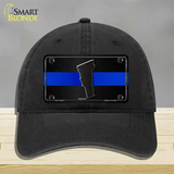 Vermont Thin Blue Line Novelty License Plate Hat Unconstructed Cotton / Black