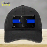 Wisconsin Thin Blue Line Novelty License Plate Hat Unconstructed Cotton / Black