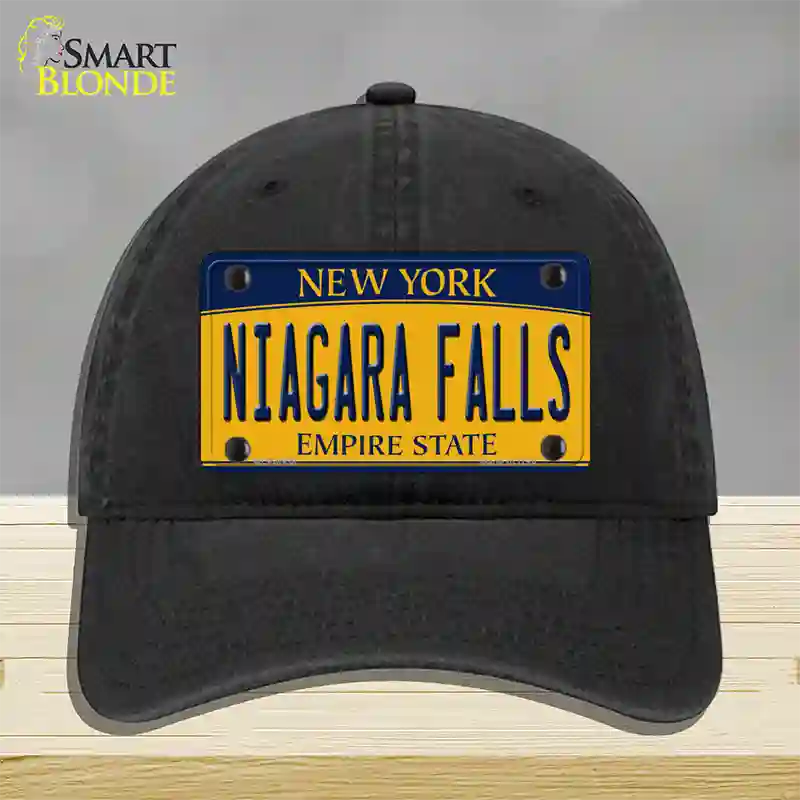 Niagara Falls New York Novelty License Plate Hat Unconstructed Cotton / Black