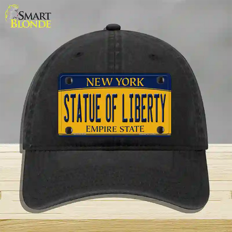 Statue of Liberty New York Novelty License Plate Hat Unconstructed Cotton / Black