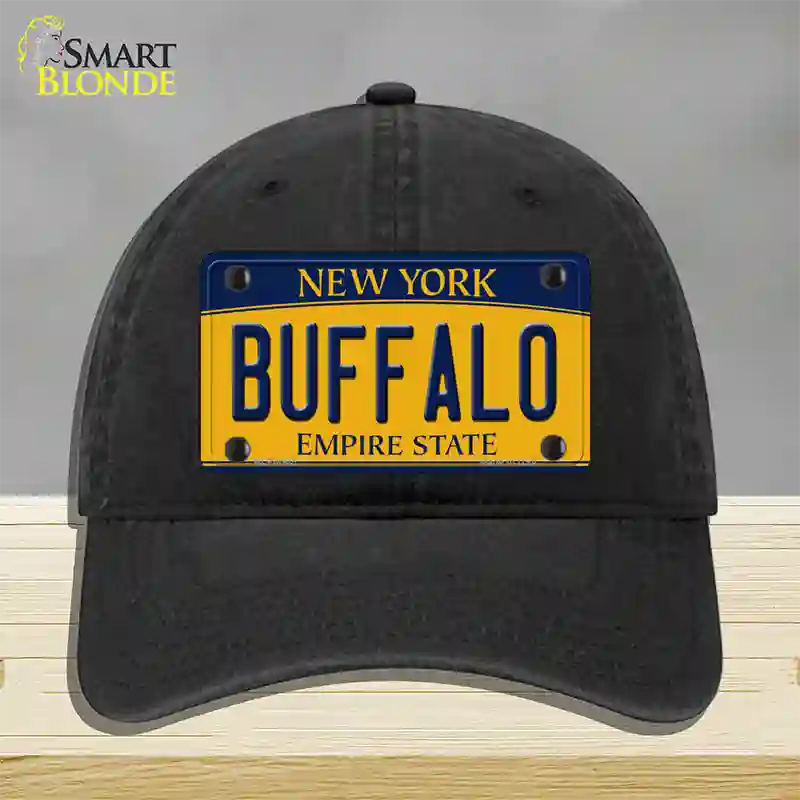 Buffalo New York Novelty License Plate Hat Unconstructed Cotton / Black