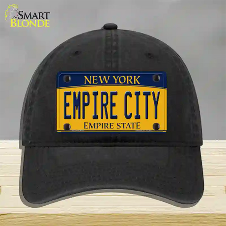 Empire City New York Novelty License Plate Hat Unconstructed Cotton / Black