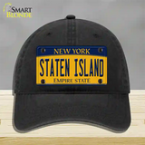 Staten Island New York Novelty License Plate Hat Unconstructed Cotton / Black