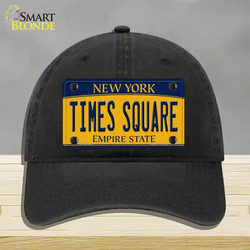 Times Square New York Novelty License Plate Hat Unconstructed Cotton / Black