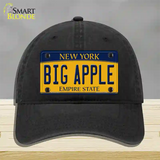 Big Apple Yellow New York Novelty License Plate Hat Unconstructed Cotton / Black