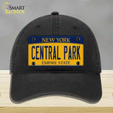 Central Park Yellow New York Novelty License Plate Hat Unconstructed Cotton / Black