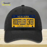 Rockefeller Center New York Novelty License Plate Hat Unconstructed Cotton / Black