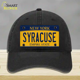 Syracuse New York Novelty License Plate Hat Unconstructed Cotton / Black