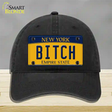 Bitch New York Novelty License Plate Hat Unconstructed Cotton / Black