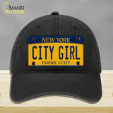 City Girl New York Novelty License Plate Hat Unconstructed Cotton / Black