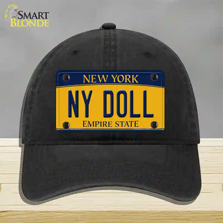 NY Doll New York Novelty License Plate Hat Unconstructed Cotton / Black