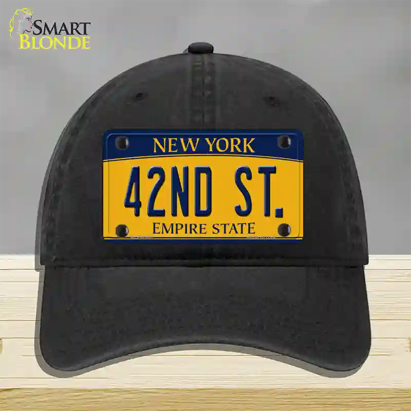 42nd St New York Novelty License Plate Hat Unconstructed Cotton / Black