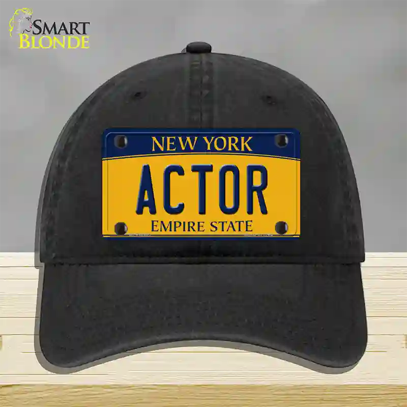 Actor New York Novelty License Plate Hat Unconstructed Cotton / Black