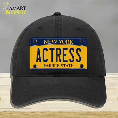 Actress New York Novelty License Plate Hat Unconstructed Cotton / Black