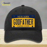 Godfather New York Novelty License Plate Hat Unconstructed Cotton / Black