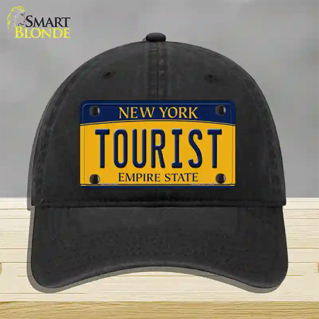 Tourist New York Novelty License Plate Hat Unconstructed Cotton / Black