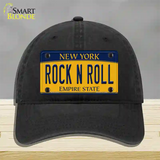 Rock N Roll New York Novelty License Plate Hat Unconstructed Cotton / Black