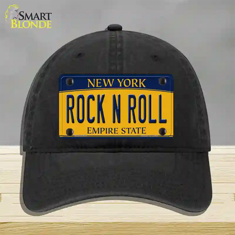 Rock N Roll New York Novelty License Plate Hat Unconstructed Cotton / Black