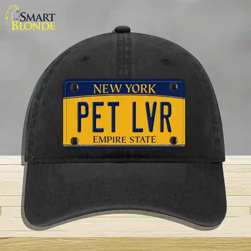 Pet Lvr New York Novelty License Plate Hat Unconstructed Cotton / Black