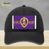 Purple Heart Novelty License Plate Hat Unconstructed Cotton / Black