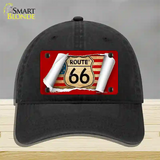 Route 66 Scroll Novelty License Plate Hat Unconstructed Cotton / Black