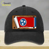 Tennessee Flag Scroll Novelty License Plate Hat Unconstructed Cotton / Black