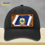 Vermont Flag Scroll Novelty License Plate Hat Unconstructed Cotton / Black