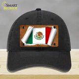 Mexico Flag Scroll Novelty License Plate Hat Unconstructed Cotton / Black