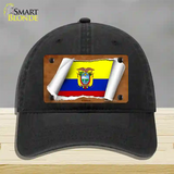 Ecuador Flag Scroll Novelty License Plate Hat Unconstructed Cotton / Black