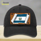 El Salvador Flag Scroll Novelty License Plate Hat Unconstructed Cotton / Black