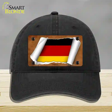 Germany Flag Scroll Novelty License Plate Hat Unconstructed Cotton / Black