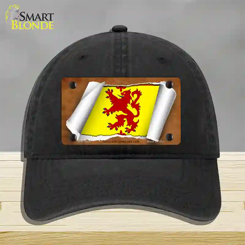 Scotland Rampant Lion Flag Scroll Novelty License Plate Hat Unconstructed Cotton / Black