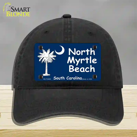 North Myrtle Beach Flag Novelty License Plate Hat Unconstructed Cotton / Black