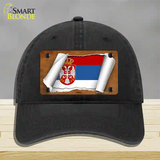 Serbia/Eagle Flag Scroll Novelty License Plate Hat Unconstructed Cotton / Black