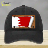 Bahrain Flag Scroll Novelty License Plate Hat Unconstructed Cotton / Black