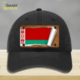 Belarus Flag Scroll Novelty License Plate Hat Unconstructed Cotton / Black