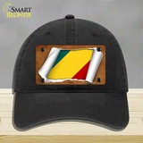 Congo Flag Scroll Novelty License Plate Hat Unconstructed Cotton / Black