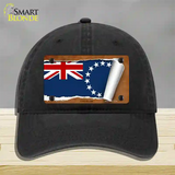 Cook Island Flag Scroll Novelty License Plate Hat Unconstructed Cotton / Black