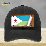 Djibouti Flag Scroll Novelty License Plate Hat Unconstructed Cotton / Black