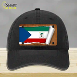 Equatorial Guinea Flag Scroll Novelty License Plate Hat Unconstructed Cotton / Black