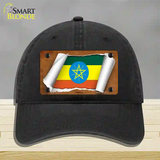 Ethiopia Flag Scroll Novelty License Plate Hat Unconstructed Cotton / Black