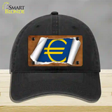 Euro Flag Scroll Novelty License Plate Hat Unconstructed Cotton / Black