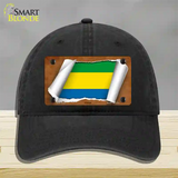 Gabon Flag Scroll Novelty License Plate Hat Unconstructed Cotton / Black