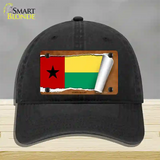 Guinea-Bissau Flag Scroll Novelty License Plate Hat Unconstructed Cotton / Black