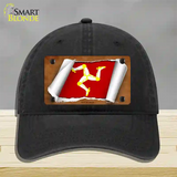 Isle of Man Flag Scroll Novelty License Plate Hat Unconstructed Cotton / Black