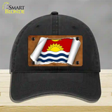 Kiribati Flag Scroll Novelty License Plate Hat Unconstructed Cotton / Black