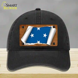 Micronesia Flag Scroll Novelty License Plate Hat Unconstructed Cotton / Black