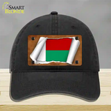 Madagascar Flag Scroll Novelty License Plate Hat Unconstructed Cotton / Black